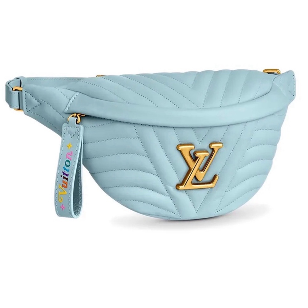 Authentic Louis Vuitton Pale Blue Wave Smooth Calfskin Bum Bag - Picture 5 of 14